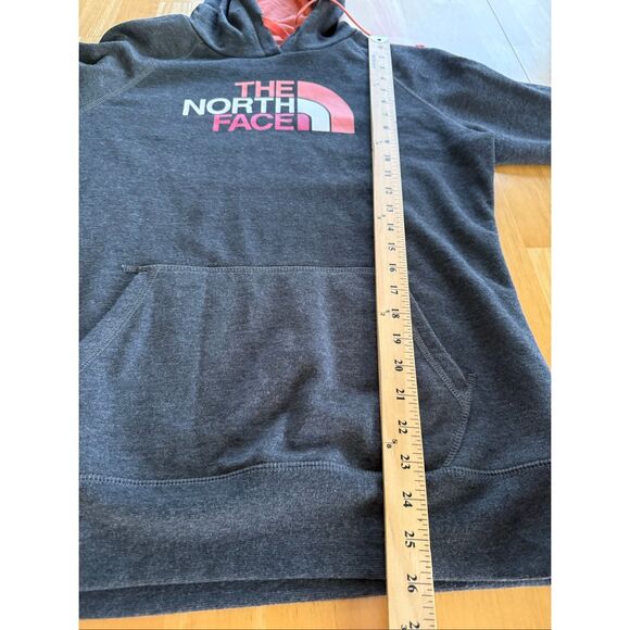 The North Face Women’s Fleece Hoodie L – Gray with Pink Logo - Picture 5 of 8